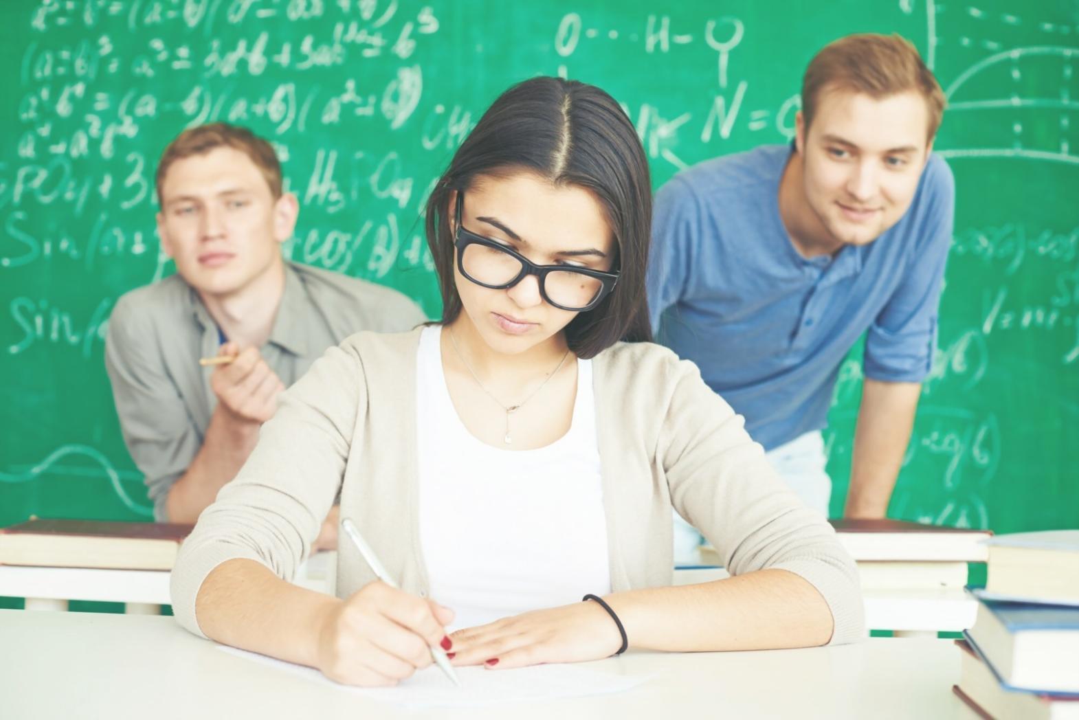 Students collaborating on financial analysis project